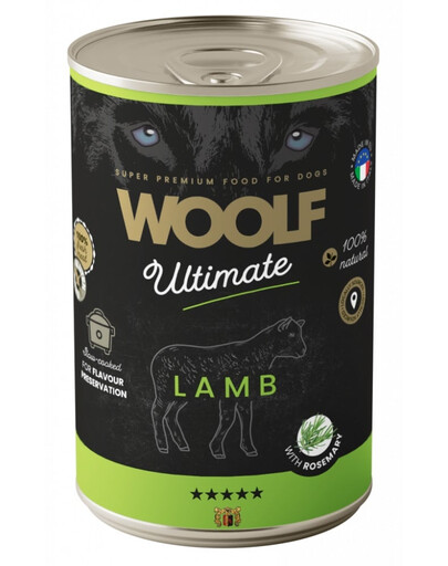 WOOLF Ultimate Adult Dog Lamb with Rosemary 400g drėgnas ėdalas šunims su ėriena ir rozmarinu