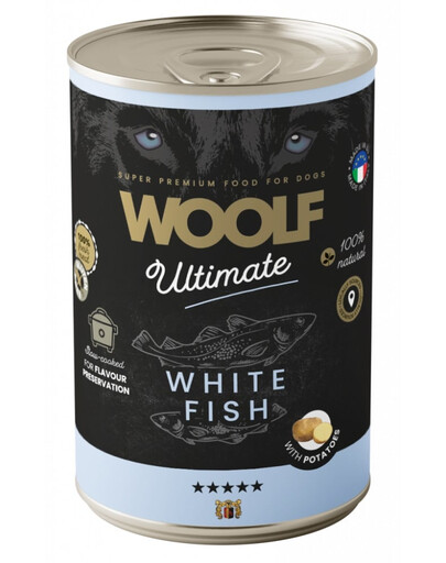 WOOLF Ultimate Adult Dog White Fish and Potatoes 400g drėgna maistas šunims su žuvimi ir bulvėmis