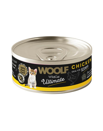 WOOLF Wild Cat Ultimate Kitten Chicken Pate 85g vištienos paštetas kačiukams