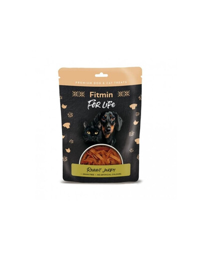 FITMIN For Life Rabbit Jerky Mini dryžuotas triušis šunims ir katėms 70 g