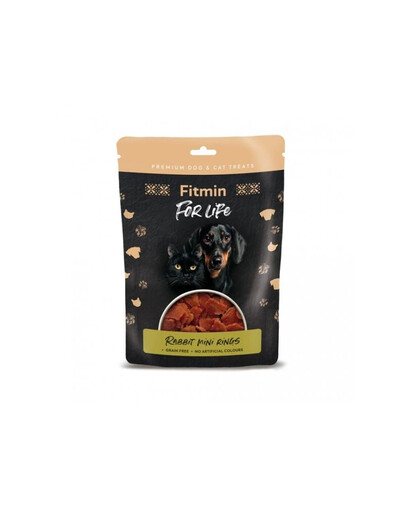 FITMIN For Life Rabbit Mini Rings Triušis mini žiedai šunims ir katėms 70g