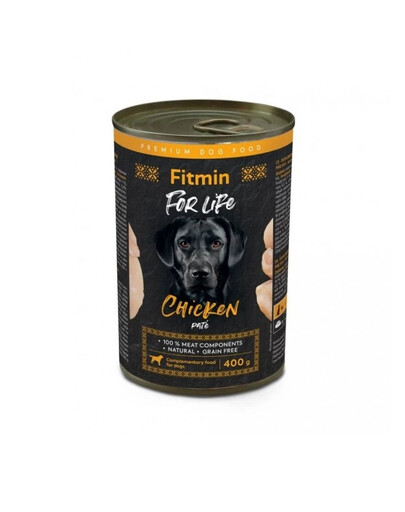 FITMIN For Life dog pate paštetas su vištiena šuniui 400 g