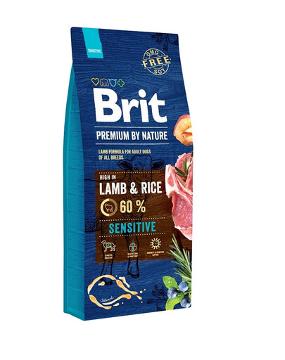 BRIT Premium by Nature Sensitive Lamb 15kg + 3kg su aviena jautriems šunims