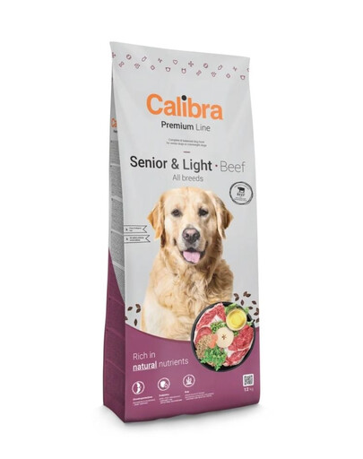 CALIBRA Dog Premium Senior Light All Breeds Beef 12kg monoproteininė mėsa su jautiena vyresniems šunims arba šunims su antsvoriu