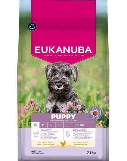 EUKANUBA Puppy Small Breeds Chicken 7,5 kg sausa maistas mažų veislių šuniukams, turintis šviežio vištienos