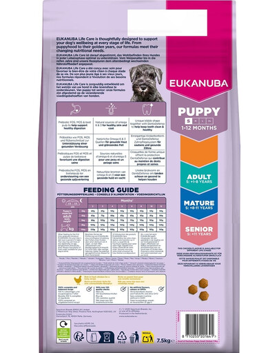 EUKANUBA Puppy Small Breeds Chicken 7,5 kg sausa maistas mažų veislių šuniukams, turintis šviežio vištienos