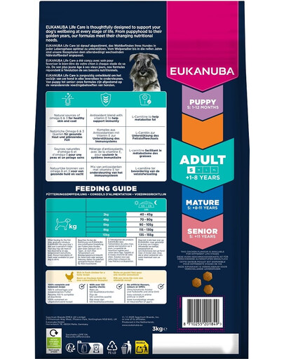 EUKANUBA Adult Small Breeds Chicken 3 kg sausas maistas mažoms veislėms, turtingas šviežia vištiena