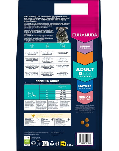 EUKANUBA Adult Small Breeds Chicken 7,5 kg sausa maistas mažų veislių šunims, turintis šviežio vištienos