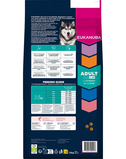 EUKANUBA Adult Large Breeds Salmon Barlej 12 kg sausa maistas dideliems šunims, turintis lašišos ir miežių