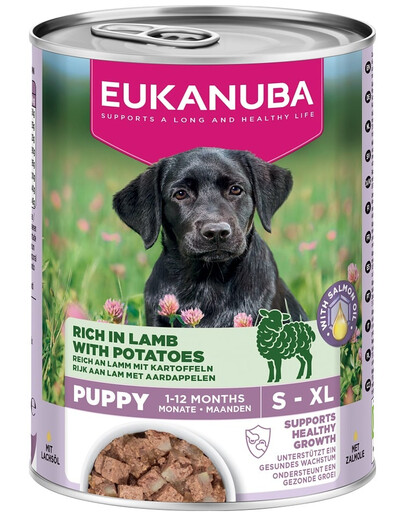 EUKANUBA Life Care Puppy Rich in Lamb 400 g paštetas šuniukams, turintis avienos ir bulvių