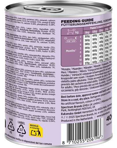 EUKANUBA Life Care Puppy Rich in Lamb 400 g paštetas šuniukams, turintis avienos ir bulvių