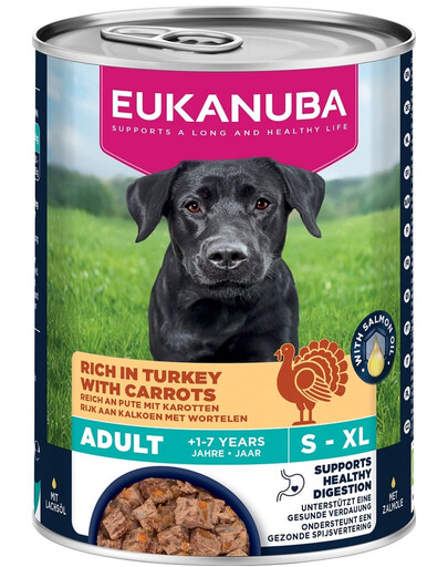 EUKANUBA Life Care Adult Rich in Turkey 400 g paštetas šunims, turintis kalakutą ir morkas