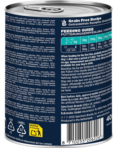 EUKANUBA Life Care Adult Rich in Beef 400 g paštetas šunims, turintis jautienos ir moliūgo