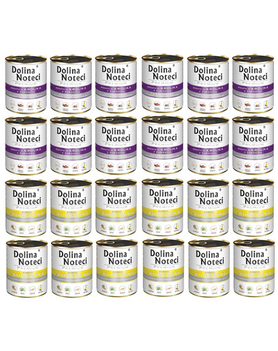 DOLINA NOTECI Mix Aukščiausios kokybės triušienos skonis su spanguolėmis ir vištiena 24x800g