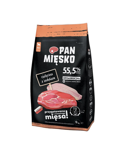 PAN MIĘSKO Veršiena su kalakutiena šunims traškučiai M 2x9 kg