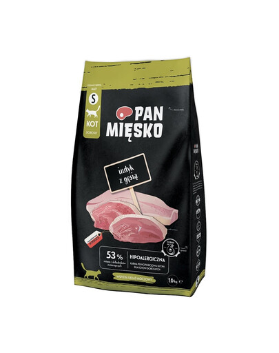 PAN MIĘSKO Kalakutiena ir žąsis katėms, traškūs S 2x1,6 kg