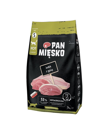 PAN MIĘSKO Kalakutiena su žąsiena katėms traškučiais S 2x5 kg