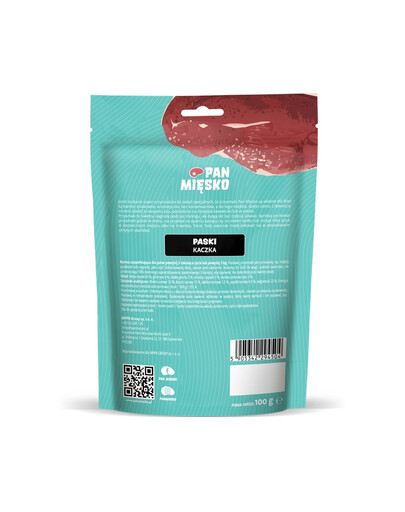 PAN MIŠKO Paskai Kaciena skanėstas šunims 100 g