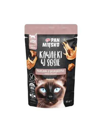 PAN MIŠKAS Gabaliukai padaže Vištiena su stručiu drėgnas maistas katėms 85 g