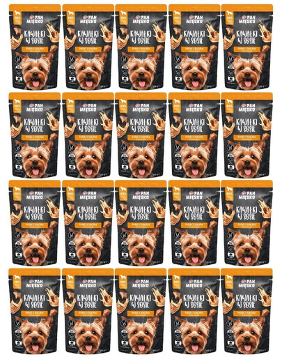 PAN MIŠKO Gabaliukai padaže Kalakutas su antis šlapias maistas šunims 20x150 g