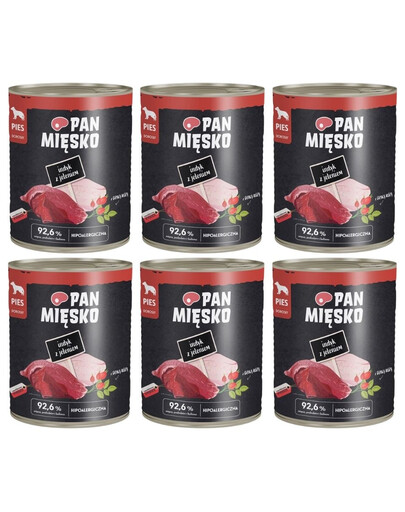 PAN MIŠKO Kalakutas su elniais drėgnas maistas šunims 6x800 g