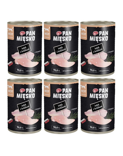 PAN MIŠKO Kalakutas su triušiu drėgnas maistas katėms 6x400 g