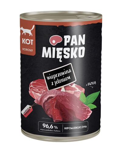 PAKA ZWIERZAKA Kiauliena su elniena drėgnas maistas katėms 400 g