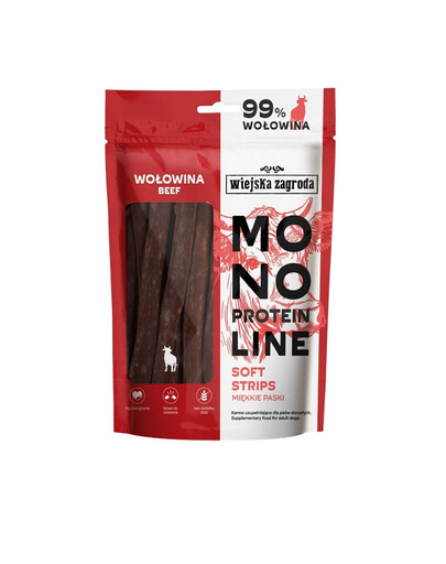 WIEJSKA ZAGRODA Monoproteiniai minkšti juostelės šunims Jautiena 100 g