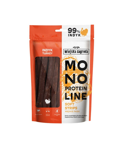 WIEJSKA ZAGRODA Monoproteiniai minkšti juostelės šunims Kalakutiena 100 g