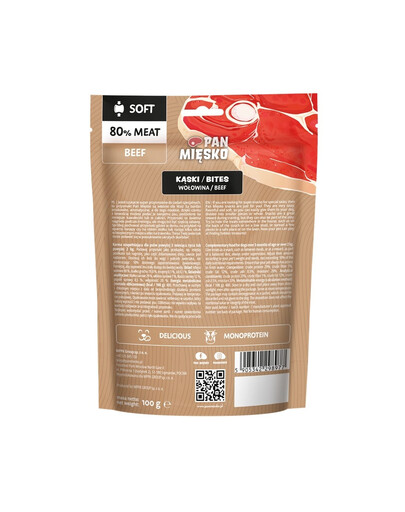 PAN MIŠKO Gabaliukai Jautiena skanėstas šuniui 100 g