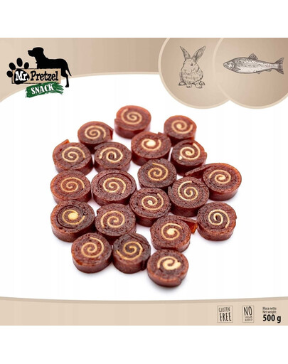 MR. PRETZEL Sushi iš triušio ir menkės 500 g skanėstas šunims