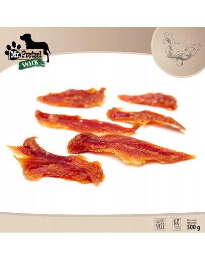 MR. PRETZEL Minkšti maži ančių filė 500 g skanėstas šunims