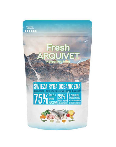 ARQUIVET Fresh Pusiau drėgnas maistas šunims vandenyno žuvys 100 g mėginys