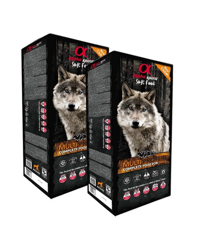 ALPHA SPIRIT Visavertis sausas minkštas pašaras šunims Multiprotein 18 kg (2x9kg)