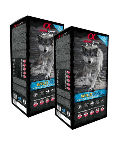ALPHA SPIRIT Visavertis sausas minkštas ėdalas šunims Wild Fish 18 kg (2x9kg)