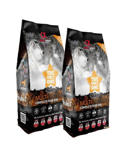 ALPHA SPIRIT Visavertis sausas maistas šunims Multiprotein 2 x 12kg