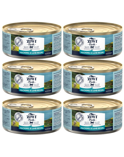 ZIWIPEAK Cat Mackerel&Lamb Makrela i jagnięcina 6x85 g