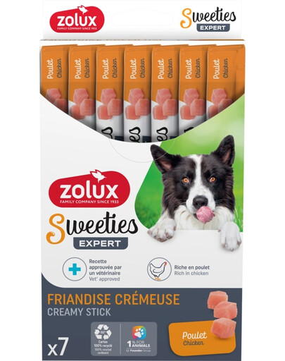 ZOLUX SWEETIES kreminiai šunų skanėstai su vištiena 7x14g