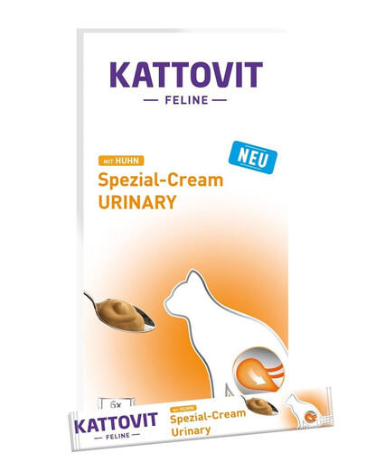 KATTOVIT Urinary Cream 6x6x15g Vištienos grietinėlės skanėstas katėms