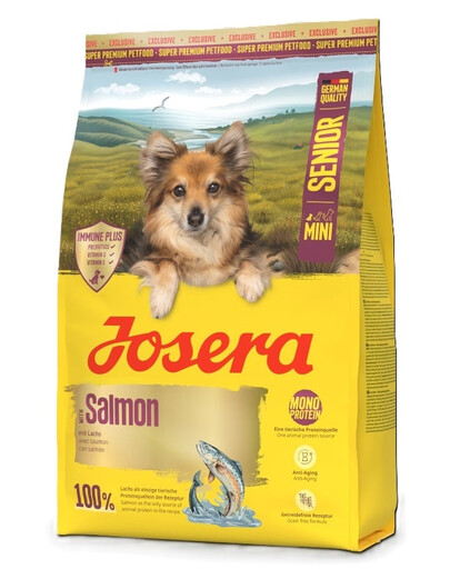JOSERA Mini Senior Salmon 900g begrūdis maisto produktas vyresniems mažų veislių šunims