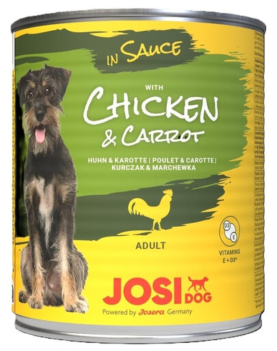 JOSERA JosiDog Chicken&Carrot in Sauce 830g su vištiena ir morkos padaže šunims