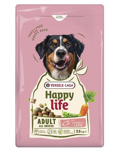 VERSELE-LAGA Happy Life Adult with Lamb 2,5kg maistas šunims su aviena