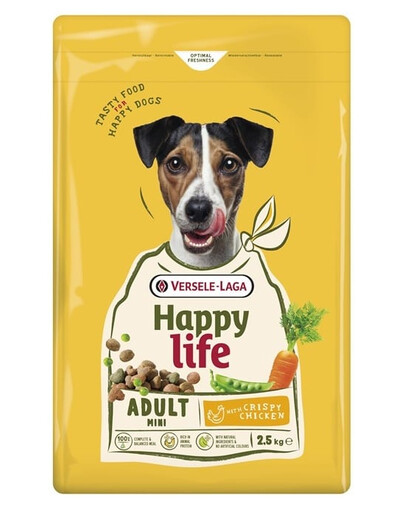 VERSELE-LAGA Happy Life Adult Mini with Chicken 2,5kg maistas mažiems šunims su vištiena