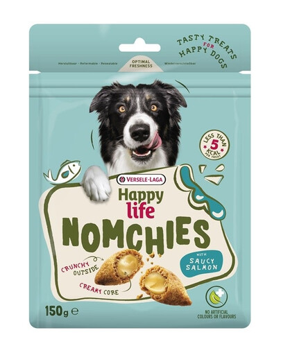 VERSELE-LAGA Happy Life Snack Nomchies Salmon 150g skanėstas, palaikantis kailio išvaizdą