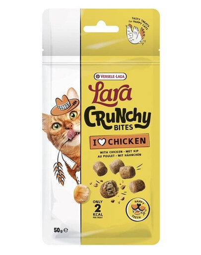 VERSELE-LAGA Lara Snack Crunchy Bites Chicken Happy Teeth 50g skanėstas, palaikantis dantų sveikatą