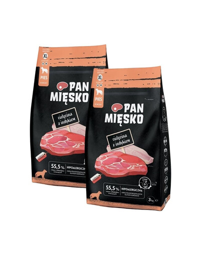 PAN MIŠKO Veršiena su kalakutiena šunims traškučiai XL 2x3 kg