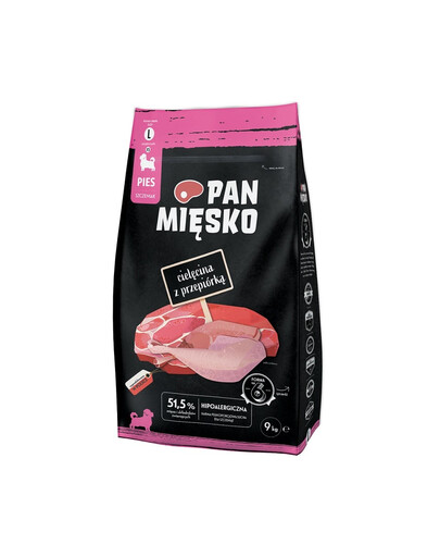 PAN MIĘSKO Veršiena su putpelių šuniukų traškučiais L 2x9 kg