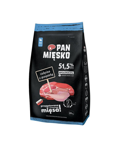 PAN MIŠKO Veršiena su stručiu šuniukams L 20 kg