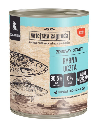 WIEJSKA ZAGRODA Žuvies šventė šlapias maistas šuniukams 800 g