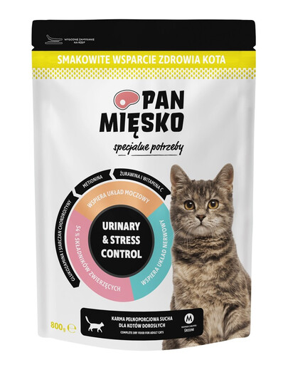 PAN MIŠKO Specialiosios poreikiai Urinary & Stress Control katėms 800 g